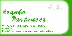 aranka martinecz business card